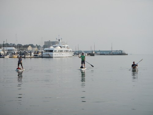 Paddling through a glassy Portland Harbor